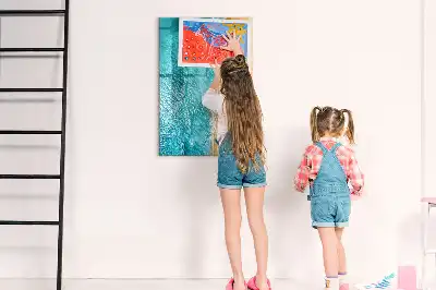 Glazen magneetbord met decoratieve print van een zeestrand