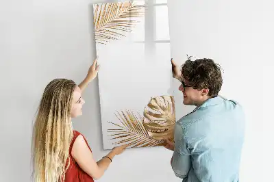 Magnetisch glazen memobord met decoratie van gouden bladeren