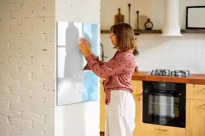 Glazen magneetbord met decoratieve print aquarelspekkels