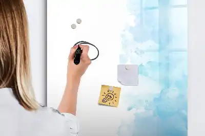 Glazen magneetbord met decoratieve print aquarelspekkels