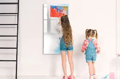Glazen magneetbord met decoratieve print aquarelspekkels