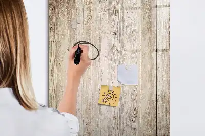 Magnetisch glazen memobord houten planken voor aan de muur