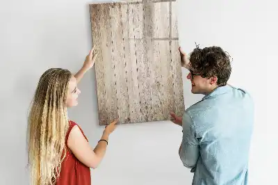Magnetisch glazen memobord houten planken voor aan de muur