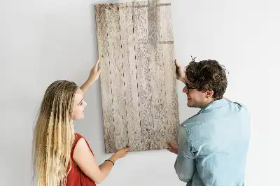 Magnetisch glazen memobord houten planken voor aan de muur