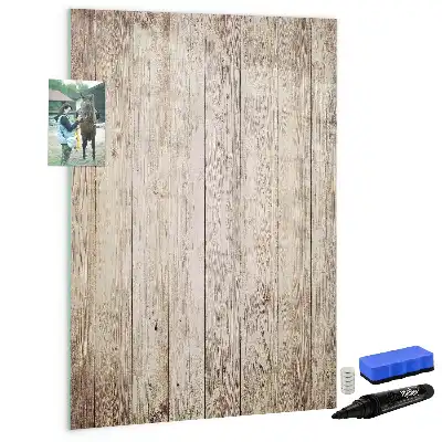 Magnetisch glazen memobord houten planken voor aan de muur