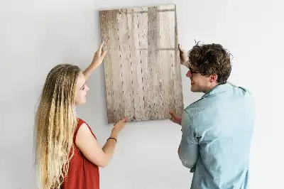 Magnetisch glazen memobord houten planken voor aan de muur