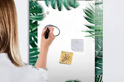 Glazen magneetbord met Monstera print met frame