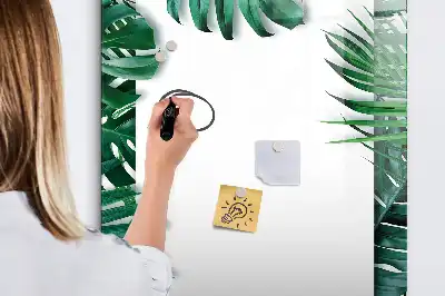 Glazen magneetbord met Monstera print met frame