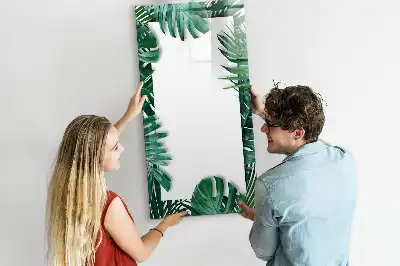 Glazen magneetbord met Monstera print met frame