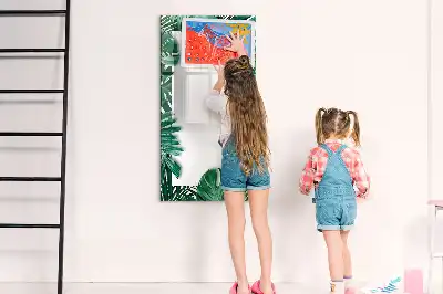 Glazen magneetbord met Monstera print met frame