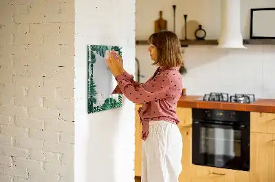 Glazen magneetbord met Monstera print met frame