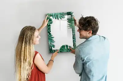 Glazen magneetbord met Monstera print met frame