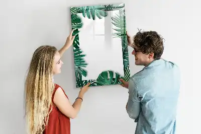 Glazen magneetbord met Monstera print met frame