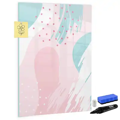 Magnetisch glazen memobord voor aan de muur met abstract patroon