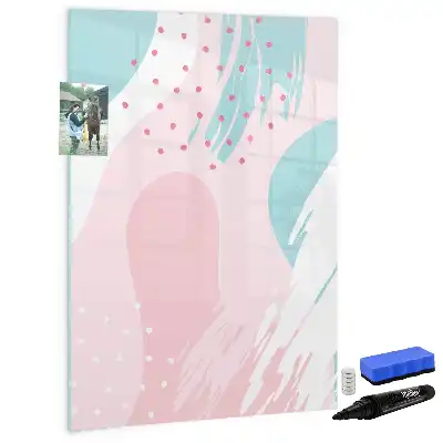 Magnetisch glazen memobord voor aan de muur met abstract patroon