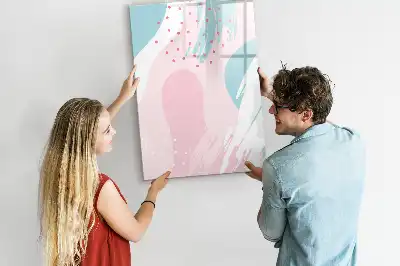 Magnetisch glazen memobord voor aan de muur met abstract patroon