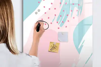 Magnetisch glazen memobord voor aan de muur met abstract patroon