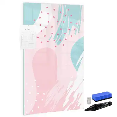 Magnetisch glazen memobord voor aan de muur met abstract patroon