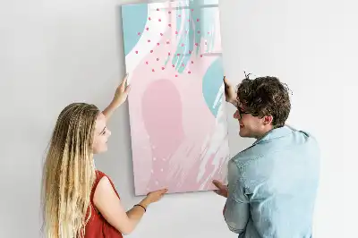 Magnetisch glazen memobord voor aan de muur met abstract patroon
