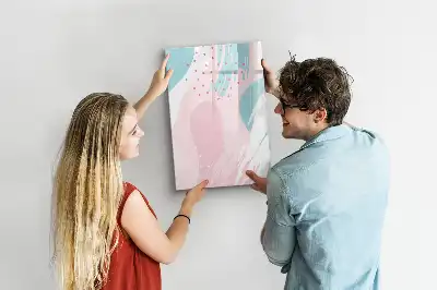 Magnetisch glazen memobord voor aan de muur met abstract patroon
