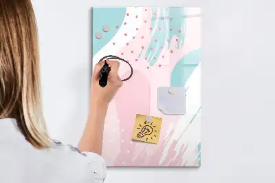 Magnetisch glazen memobord voor aan de muur met abstract patroon
