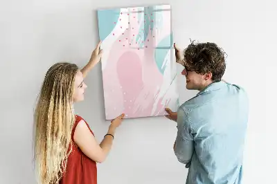 Magnetisch glazen memobord voor aan de muur met abstract patroon