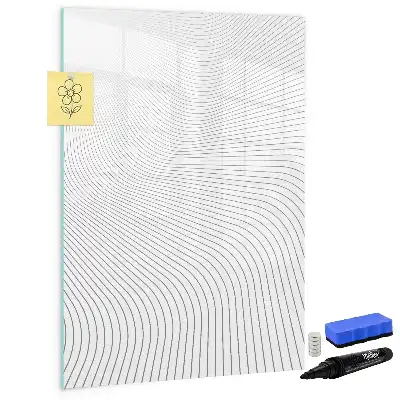 Glazen magneetbord met decoratieve print met grijze lijnen