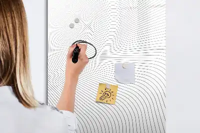 Glazen magneetbord met decoratieve print met grijze lijnen