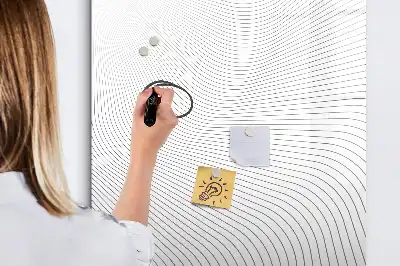 Glazen magneetbord met decoratieve print met grijze lijnen