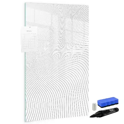 Glazen magneetbord met decoratieve print met grijze lijnen