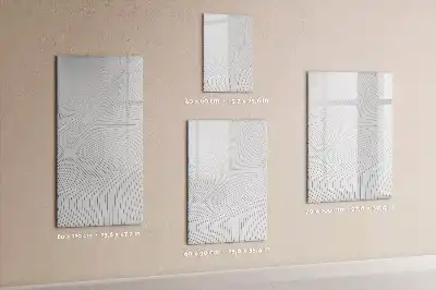Glazen magneetbord met decoratieve print met grijze lijnen
