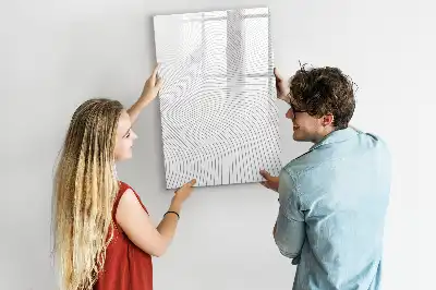Glazen magneetbord met decoratieve print met grijze lijnen