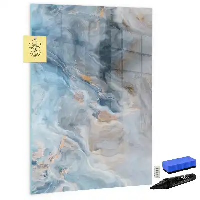 Glazen magneetbord met marmerpatroon met decoratieve print