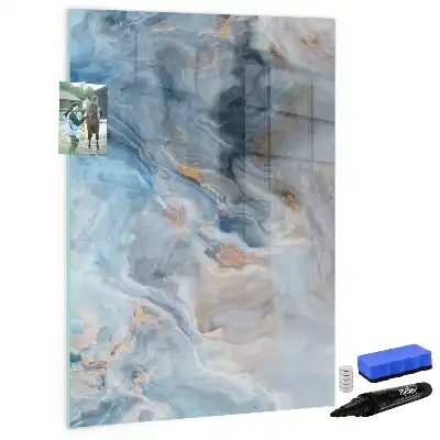 Glazen magneetbord met marmerpatroon met decoratieve print