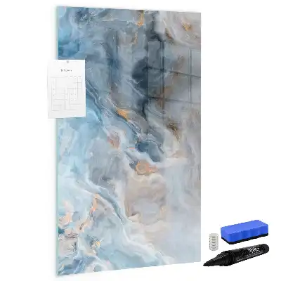 Glazen magneetbord met marmerpatroon met decoratieve print