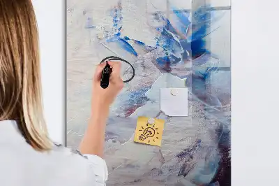 Magnetisch glazen memobord voor aan de muur schilderachtige abstractie