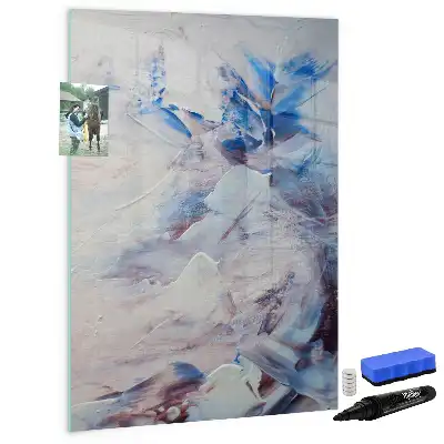 Magnetisch glazen memobord voor aan de muur schilderachtige abstractie