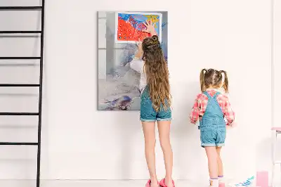 Magnetisch glazen memobord voor aan de muur schilderachtige abstractie
