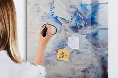 Magnetisch glazen memobord voor aan de muur schilderachtige abstractie