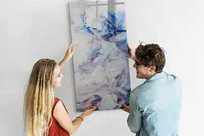 Magnetisch glazen memobord voor aan de muur schilderachtige abstractie