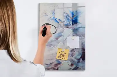 Magnetisch glazen memobord voor aan de muur schilderachtige abstractie