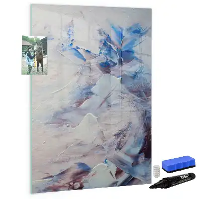 Magnetisch glazen memobord voor aan de muur schilderachtige abstractie