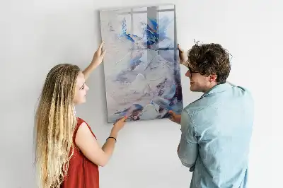 Magnetisch glazen memobord voor aan de muur schilderachtige abstractie