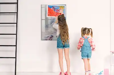 Magnetisch glazen memobord voor aan de muur schilderachtige abstractie