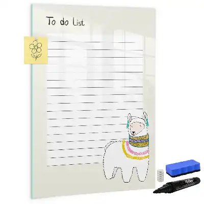 Glazen magneetbord met decoratieve print Verlanglijstje