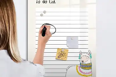 Glazen magneetbord met decoratieve print Verlanglijstje