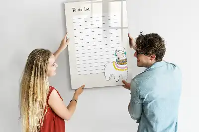 Glazen magneetbord met decoratieve print Verlanglijstje
