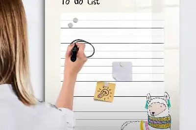 Glazen magneetbord met decoratieve print Verlanglijstje