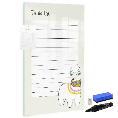 Glazen magneetbord met decoratieve print Verlanglijstje