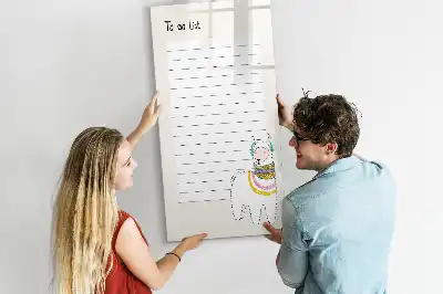 Glazen magneetbord met decoratieve print Verlanglijstje